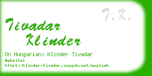 tivadar klinder business card